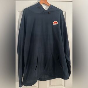 Howler Brothers Navy Waffle-Knit Hoodie with Orange Accent